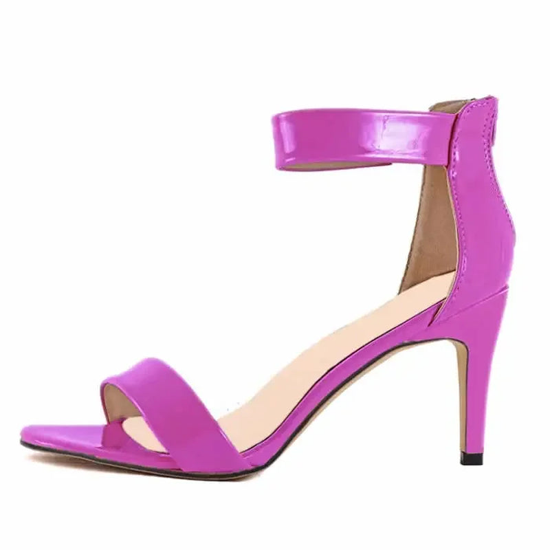 2026 New Women Sandals Pumps 9Cm Sexy Open Toe High Heels Buckle Thin Heel Summer Ankle Strap Sandal Party Dress Wedding Shoes