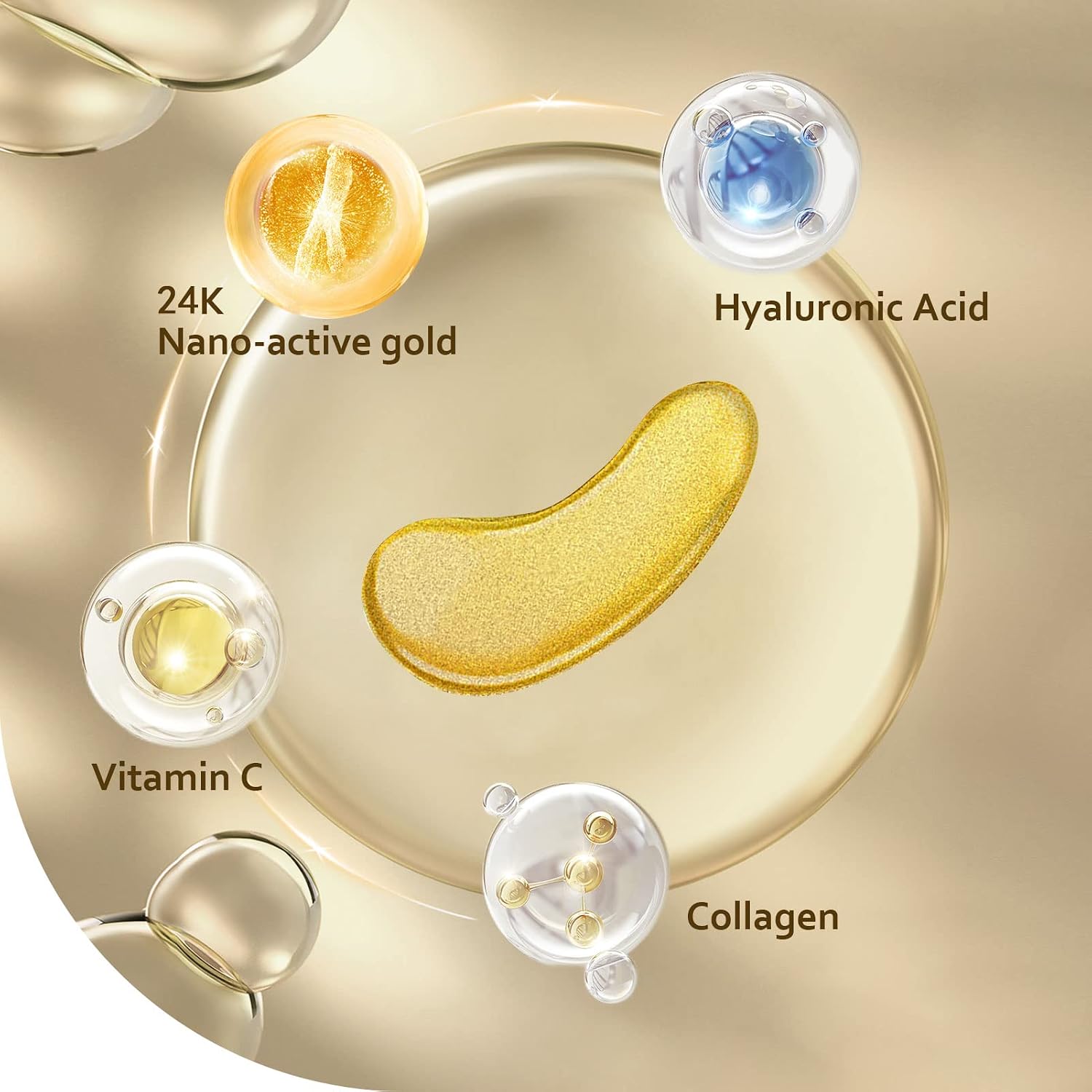 Under Eye Patches (30 Pairs), 24K Gold Eye Mask for Dark Circles | for Puffy Eyes, Bags and Wrinkles, with Collagen, Hyaluronic Acid, Relieves Pressure, Revitalises Skin for Women and Men