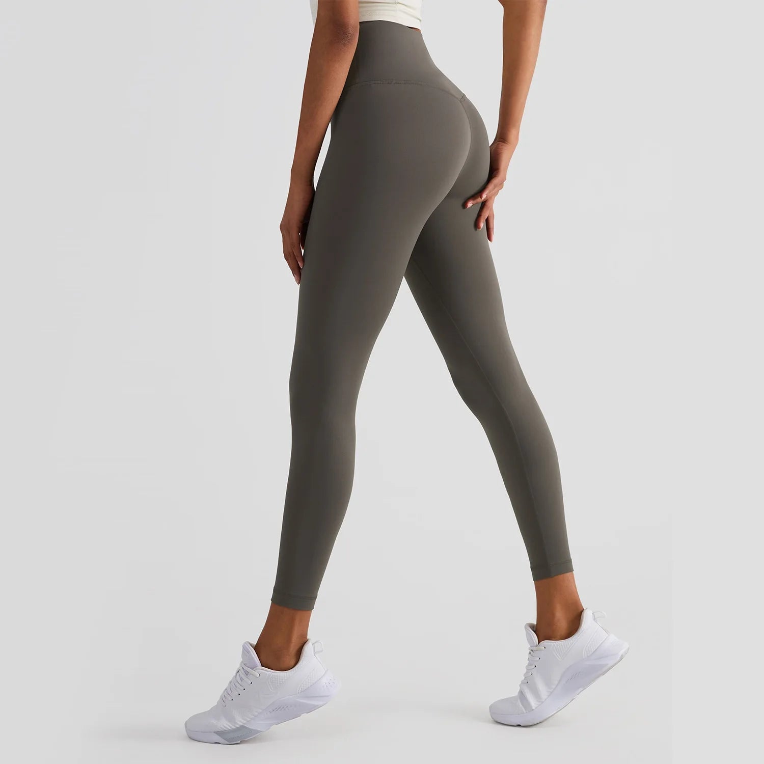 Solid Color High Waist Yoga Legging Soft Women Sport Pant Tight Butter Athletic Gym Comprehensive Training Jog Back Waist Pocket