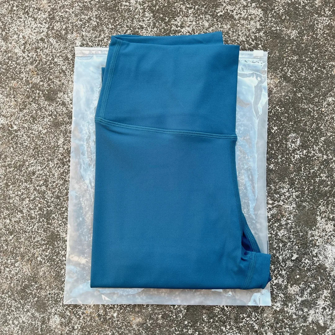 Solid Color High Waist Yoga Legging Soft Women Sport Pant Tight Butter Athletic Gym Comprehensive Training Jog Back Waist Pocket