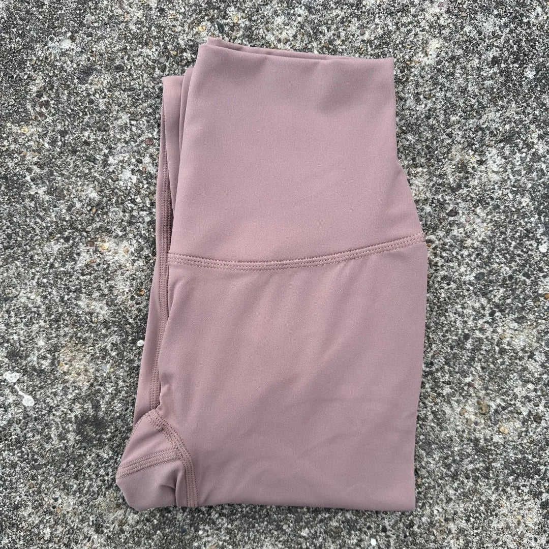 Solid Color High Waist Yoga Legging Soft Women Sport Pant Tight Butter Athletic Gym Comprehensive Training Jog Back Waist Pocket