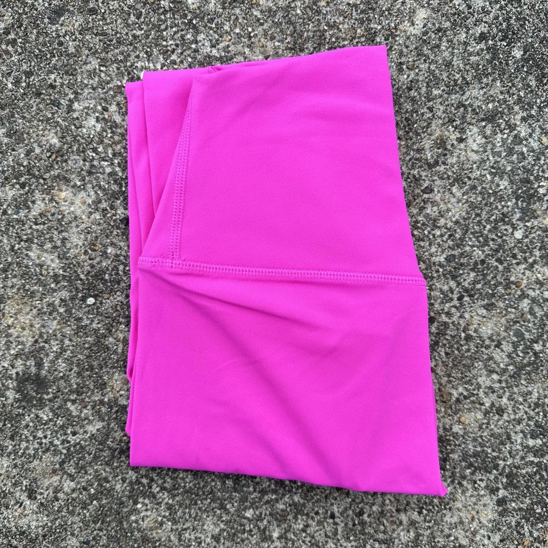 Solid Color High Waist Yoga Legging Soft Women Sport Pant Tight Butter Athletic Gym Comprehensive Training Jog Back Waist Pocket