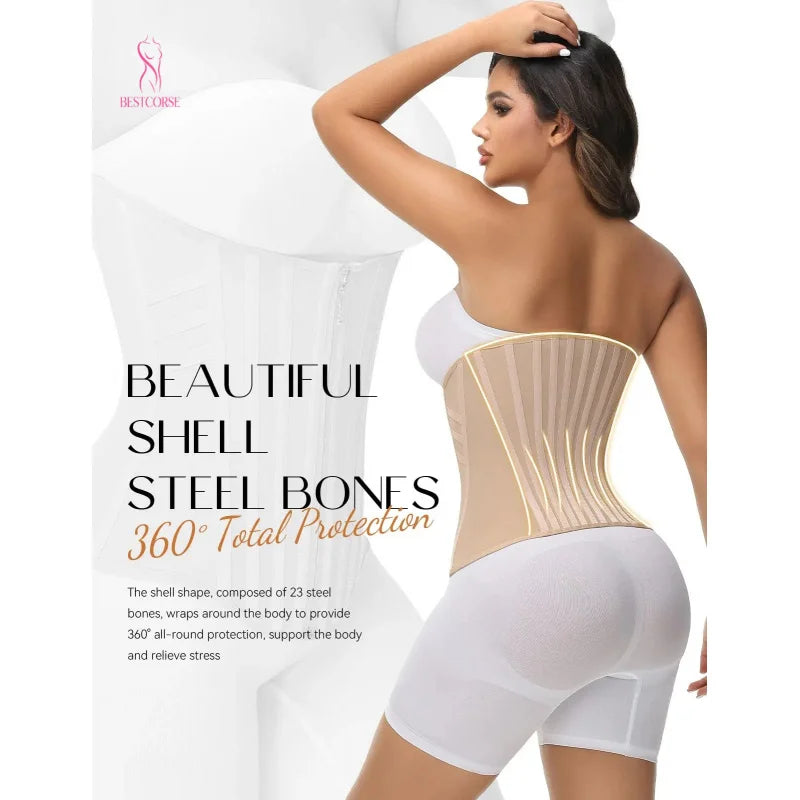 XS Steel Bone Curvy Corset Waist Trainer for Women Sport Workout Belly Gym Stomach Girdle Belt Tummy Waist Snatcher Faja