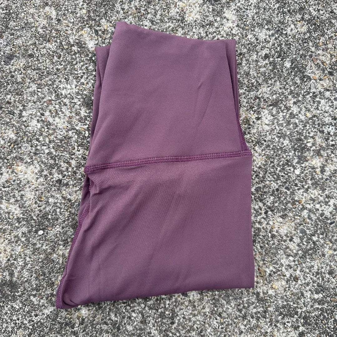 Solid Color High Waist Yoga Legging Soft Women Sport Pant Tight Butter Athletic Gym Comprehensive Training Jog Back Waist Pocket