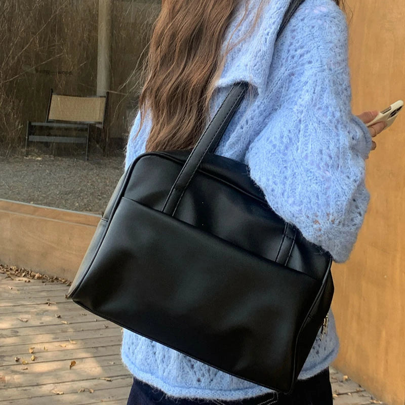 Korean Style Large Capacity Single Shoulder Women'S Bag Versatile Vintage Underarm Bag Autumn 2025 New Arrival Tote Bag