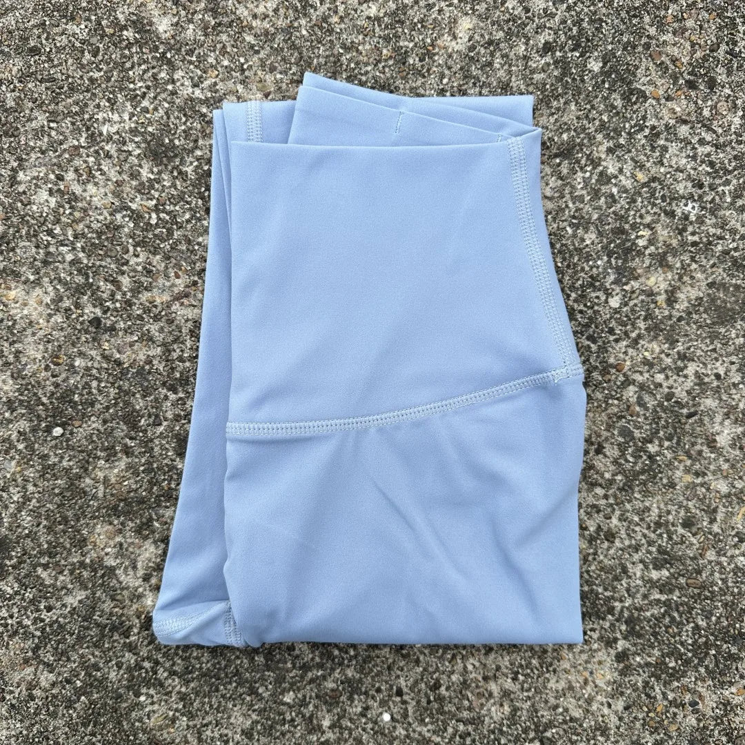 Solid Color High Waist Yoga Legging Soft Women Sport Pant Tight Butter Athletic Gym Comprehensive Training Jog Back Waist Pocket
