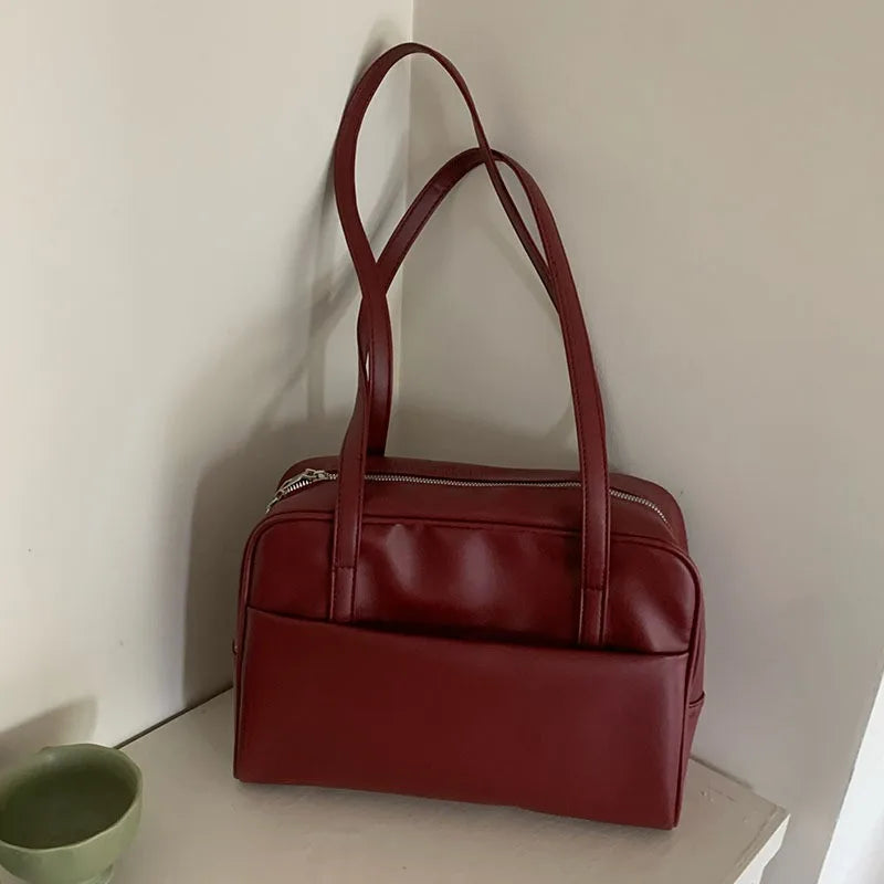 Korean Style Large Capacity Single Shoulder Women'S Bag Versatile Vintage Underarm Bag Autumn 2025 New Arrival Tote Bag