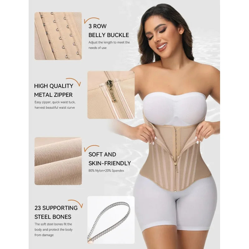 XS Steel Bone Curvy Corset Waist Trainer for Women Sport Workout Belly Gym Stomach Girdle Belt Tummy Waist Snatcher Faja