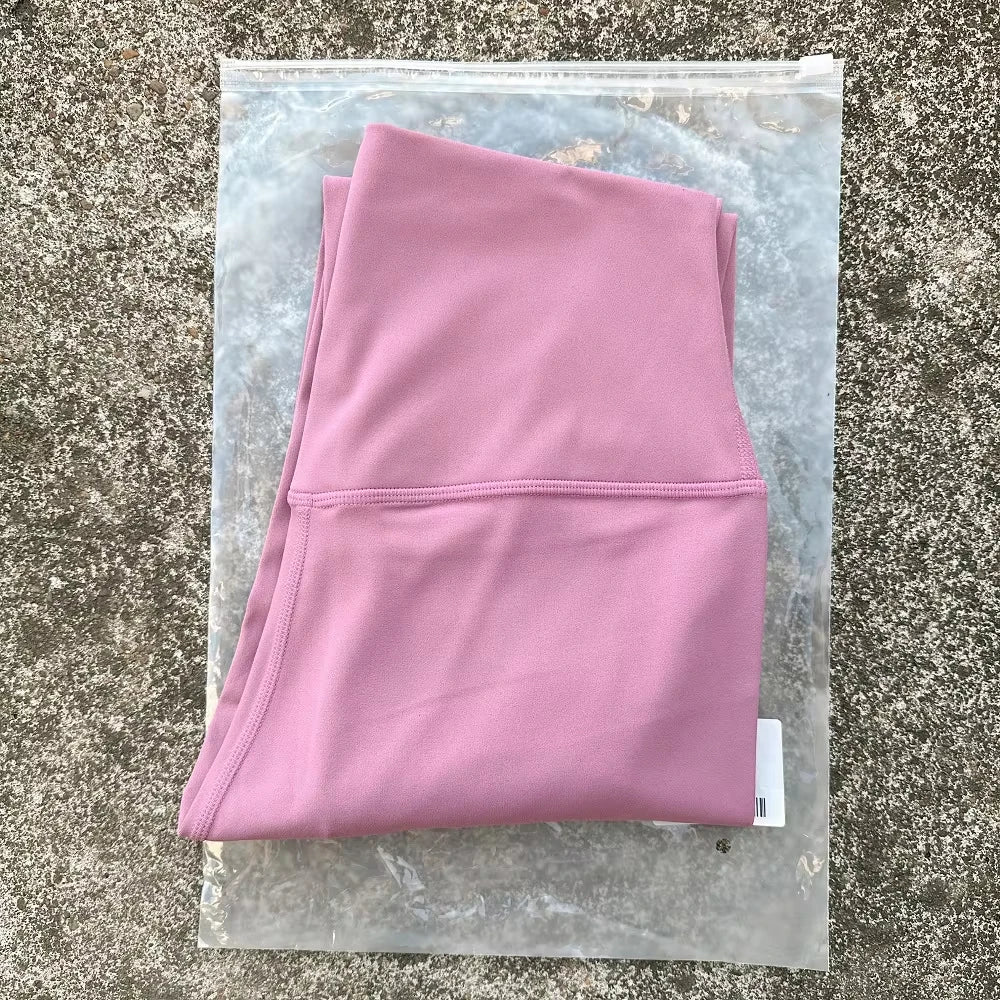 Solid Color High Waist Yoga Legging Soft Women Sport Pant Tight Butter Athletic Gym Comprehensive Training Jog Back Waist Pocket