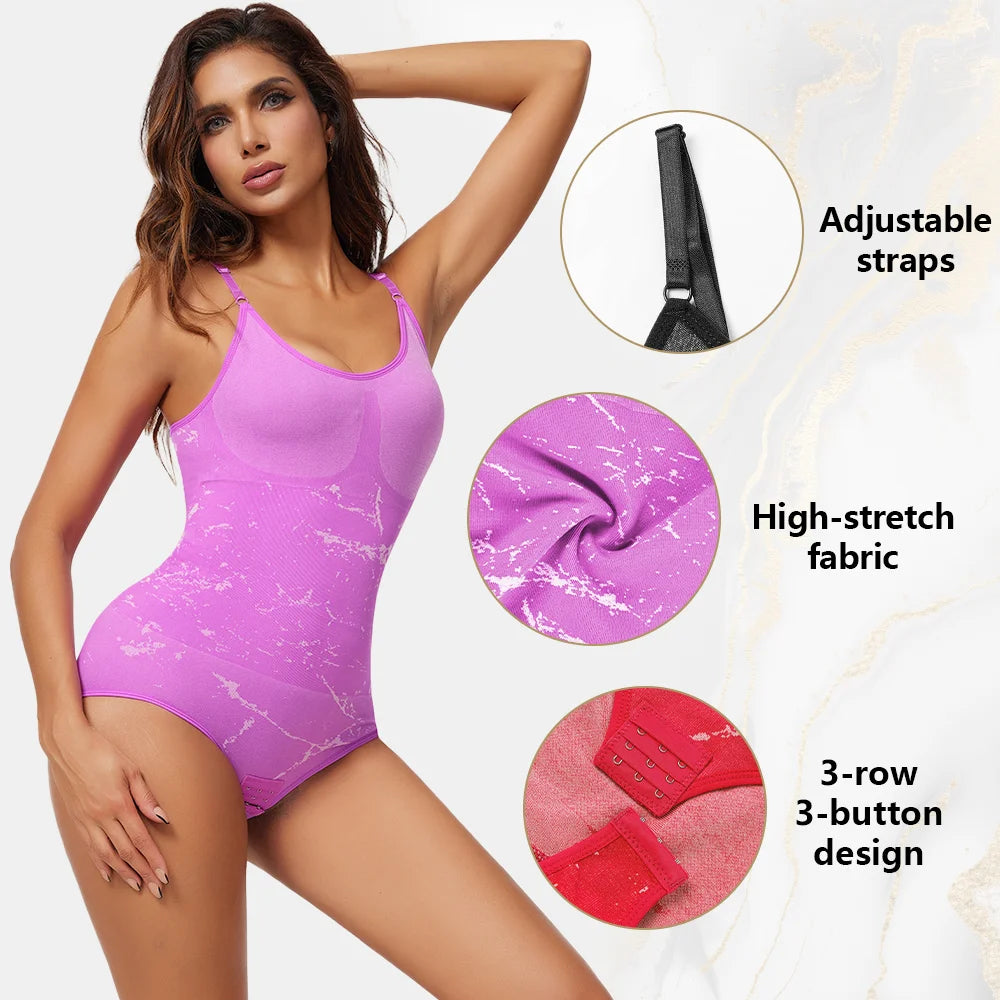 2026 New Style Colorful Printed Sexy Shapewear Slimming Butt Lifter Body Shaper Bodysuit Open Crotch High Elastic Body Suits