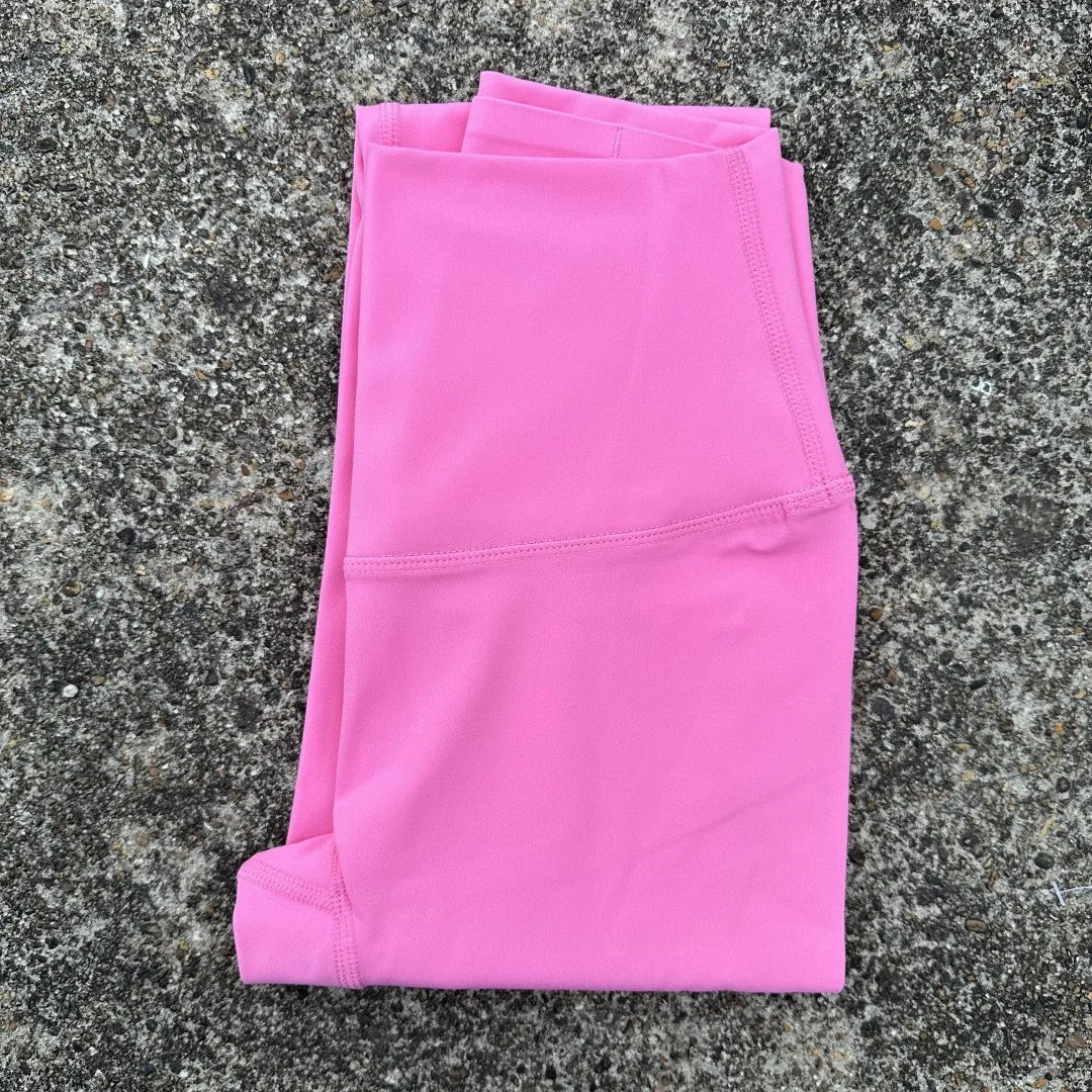 Solid Color High Waist Yoga Legging Soft Women Sport Pant Tight Butter Athletic Gym Comprehensive Training Jog Back Waist Pocket
