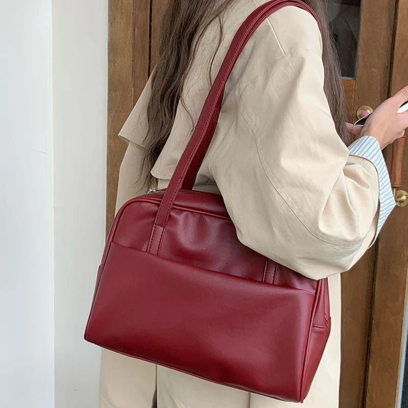 Korean Style Large Capacity Single Shoulder Women'S Bag Versatile Vintage Underarm Bag Autumn 2025 New Arrival Tote Bag