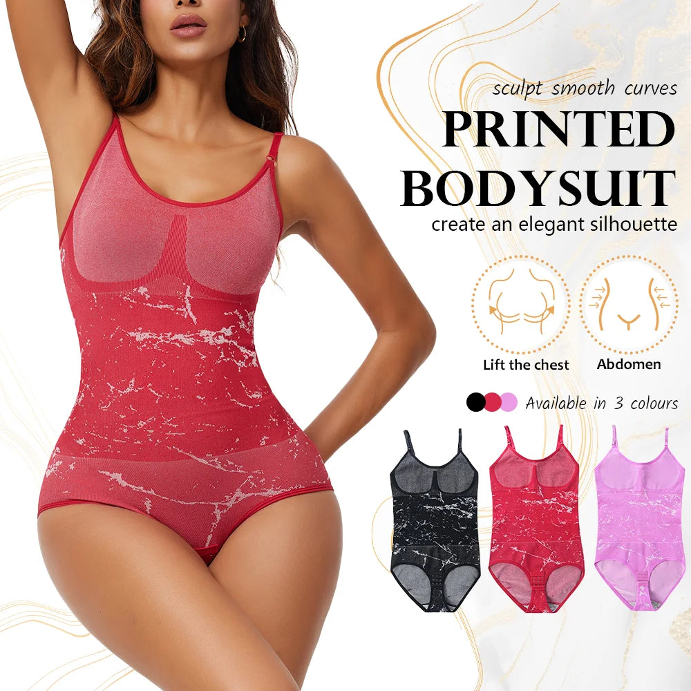 2026 New Style Colorful Printed Sexy Shapewear Slimming Butt Lifter Body Shaper Bodysuit Open Crotch High Elastic Body Suits