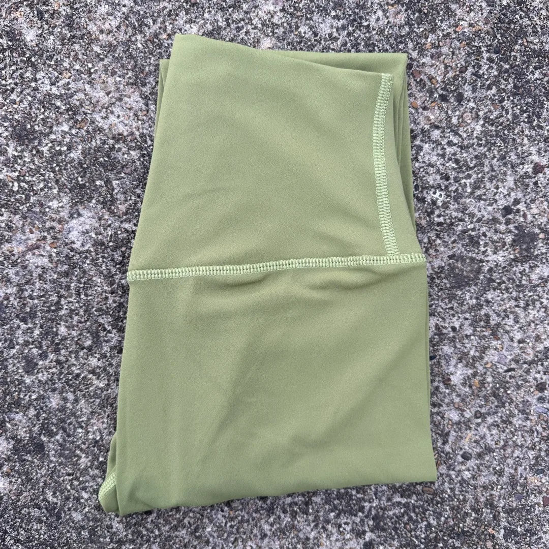 Solid Color High Waist Yoga Legging Soft Women Sport Pant Tight Butter Athletic Gym Comprehensive Training Jog Back Waist Pocket
