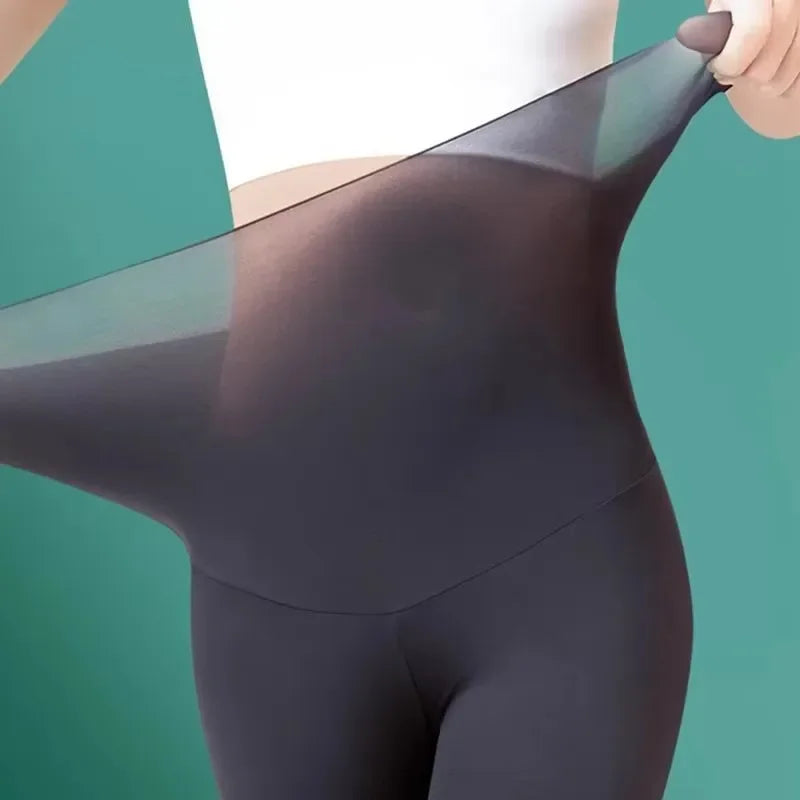 M/L/XL Women Summer Shark Skin Leggings Ice Silk Thin Tummy Control Butt Lift Yoga Pants Seamless with UPF 50+ Protection